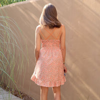 ROBE COURTE FLEURIE ORANGE MELANY - La Petite Somptueuse