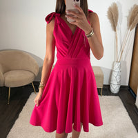 ROBE COURTE FUCHSIA NORA - La Petite Somptueuse