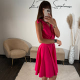 ROBE COURTE FUCHSIA NORA - La Petite Somptueuse