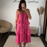 ROBE COURTE GAZE DE COTON LEOPARD PINK EMA - La Petite Somptueuse