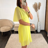 ROBE COURTE JAUNE RACHEL - La Petite Somptueuse