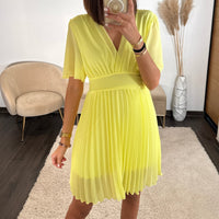 ROBE COURTE JAUNE RACHEL - La Petite Somptueuse