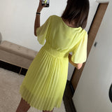 ROBE COURTE JAUNE RACHEL - La Petite Somptueuse