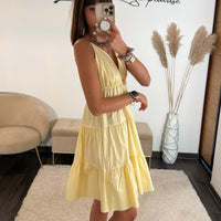 ROBE COURTE JAUNE SOLEIL - La Petite Somptueuse