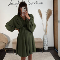 ROBE COURTE KAKI DOMITILLE - La Petite Somptueuse