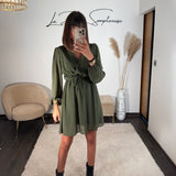 ROBE COURTE KAKI ÉLISE - La Petite Somptueuse