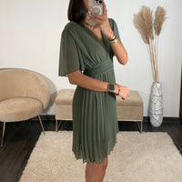 ROBE COURTE KAKI RACHEL - La Petite Somptueuse