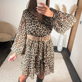 ROBE COURTE LEOPARD CLOTILDE - La Petite Somptueuse