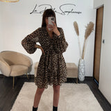 ROBE COURTE LEOPARD CLOTILDE - La Petite Somptueuse