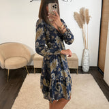 ROBE COURTE MARINE APPOLINE - La Petite Somptueuse