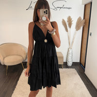 ROBE COURTE NOIR SOLEIL - La Petite Somptueuse