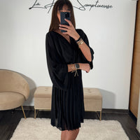 ROBE COURTE NOIRE ASTRID - La Petite Somptueuse