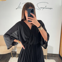 ROBE COURTE NOIRE ASTRID - La Petite Somptueuse