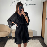 ROBE COURTE NOIRE ASTRID - La Petite Somptueuse