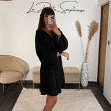 ROBE COURTE NOIRE DOMITILLE - La Petite Somptueuse