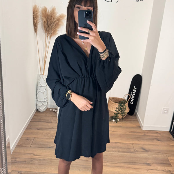 ROBE COURTE NOIRE DOMITILLE - La Petite Somptueuse