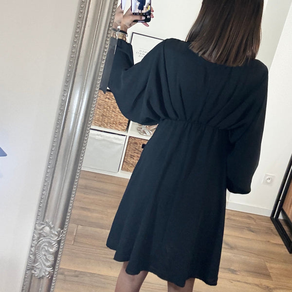 ROBE COURTE NOIRE DOMITILLE - La Petite Somptueuse