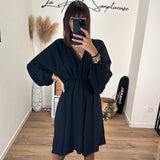 ROBE COURTE NOIRE DOMITILLE - La Petite Somptueuse