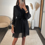 ROBE COURTE NOIRE ÉLISE - La Petite Somptueuse