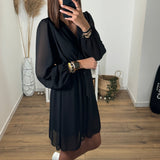 ROBE COURTE NOIRE ELISE - La Petite Somptueuse