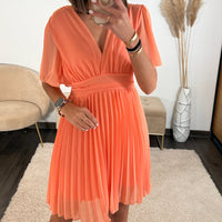 ROBE COURTE ORANGE RACHEL - La Petite Somptueuse