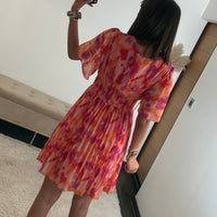 ROBE COURTE PEACHY FUCHSIA RACHEL - La Petite Somptueuse