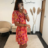 ROBE COURTE PEACHY FUCHSIA RACHEL - La Petite Somptueuse