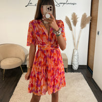 ROBE COURTE PEACHY FUCHSIA RACHEL - La Petite Somptueuse