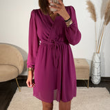 ROBE COURTE PRUNE ÉLISE - La Petite Somptueuse