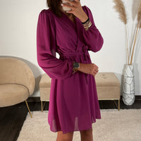 ROBE COURTE PRUNE ÉLISE - La Petite Somptueuse