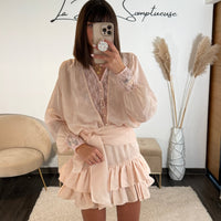 ROBE COURTE ROSE ISIA - La Petite Somptueuse