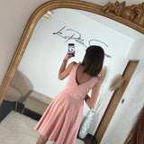 ROBE COURTE ROSE NORA - La Petite Somptueuse