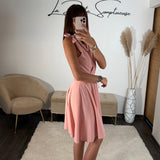 ROBE COURTE ROSE NORA - La Petite Somptueuse