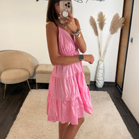 ROBE COURTE ROSE SOLEIL - La Petite Somptueuse