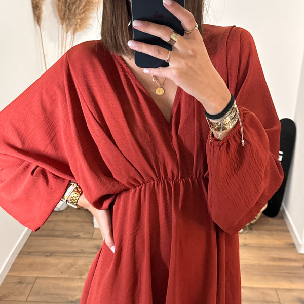 ROBE COURTE TERRACOTTA DOMITILLE - La Petite Somptueuse