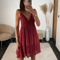 ROBE COURTE TERRACOTTA ISIA - La Petite Somptueuse