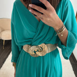 ROBE COURTE TURQUOISE ASTRID - La Petite Somptueuse