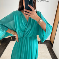 ROBE COURTE TURQUOISE ASTRID - La Petite Somptueuse