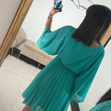 ROBE COURTE TURQUOISE ASTRID - La Petite Somptueuse