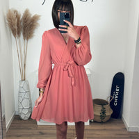 ROBE COURTE VIEUX ROSE ELISE - La Petite Somptueuse