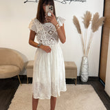 ROBE CROCHET BLANCHE AMELIA - La Petite Somptueuse