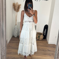 ROBE CROCHET BLANCHE ZADIE - La Petite Somptueuse