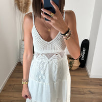 ROBE CROCHET BLANCHE ZADIE - La Petite Somptueuse