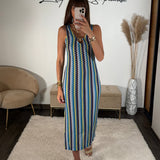 ROBE CROCHET BLEU HOLLY - La Petite Somptueuse