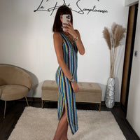 ROBE CROCHET BLEU HOLLY - La Petite Somptueuse