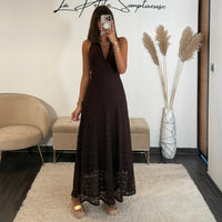 ROBE DENTELLE CHOCO MARION - La Petite Somptueuse