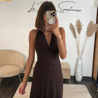 ROBE DENTELLE CHOCO MARION - La Petite Somptueuse