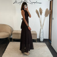 ROBE DENTELLE CHOCO MARION - La Petite Somptueuse