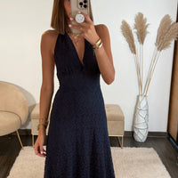 ROBE DENTELLE MARINE MARION - La Petite Somptueuse