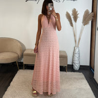 ROBE DENTELLE ROSE MARION - La Petite Somptueuse